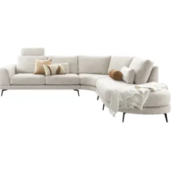 Hoekbank rechts Flandria beige basic comfort