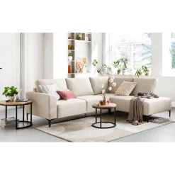 Hoekbank rechts Garzeno beige basic comfort