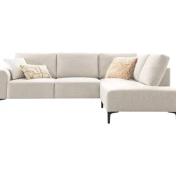 Hoekbank rechts Garzeno beige met hoge poten basic comfort