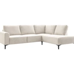 Hoekbank rechts Garzeno beige met hoge poten basic comfort