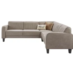 Hoekbank rechts Mills microleder taupe excellent comfort