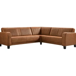 Hoekbank rechts Mills microleder cognac basic comfort
