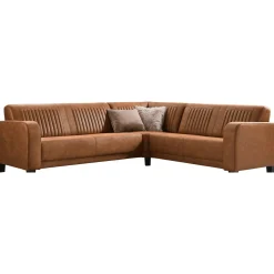 Hoekbank rechts Mills microleder cognac basic comfort