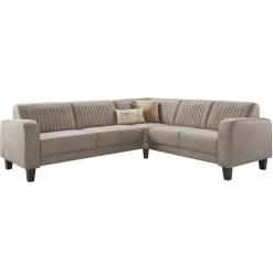 Hoekbank rechts Mills microleder taupe basic comfort