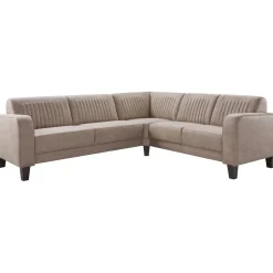 Hoekbank rechts Mills microleder taupe premium comfort