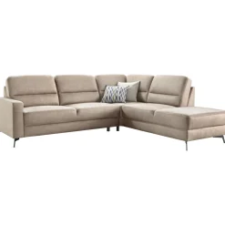 Hoekbank rechts Mirtho microleder taupe excellent comfort