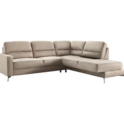 Hoekbank rechts Mirtho microleder taupe excellent comfort