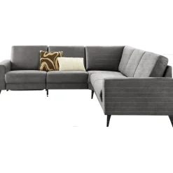 Hoekbank rechts Nyborg microleder grijs basic comfort