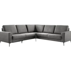 Hoekbank rechts Nyborg microleder grijs basic comfort
