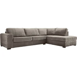 Hoekbank rechts Pomasi grijs met diepe zit premium comfort