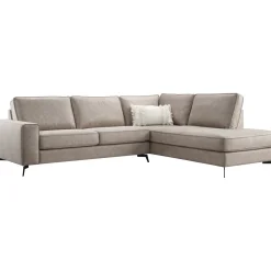 Hoekbank rechts Totham microleder taupe basic comfort