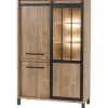 Opbergkast Alva 188x122x50 cm old teak met verlichting