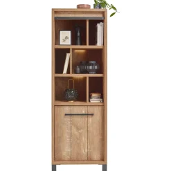 Opbergkast Alva 188x63x50 cm orange teak met verlichting