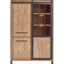 Opbergkast Alva 188x122x50 cm orange teak met verlichting