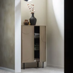 Opbergkast Atri 135x85x40 cm taupe