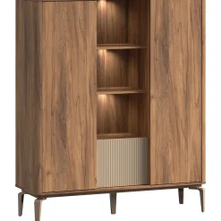 Opbergkast Lodetto 165x141x45 cm deur champagnekleur