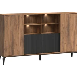 Opbergkast Lodetto 236x137x45 cm deuren zwart