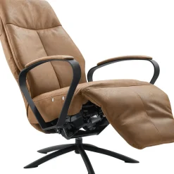 Relaxfauteuil Beltra elektrisch medium microleder bruin