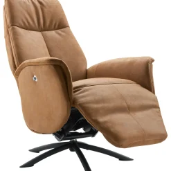 Relaxfauteuil Benoni medium microleder bruin