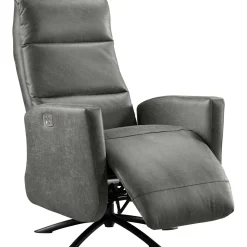 Relaxfauteuil Cervan elektrisch large microleder antraciet