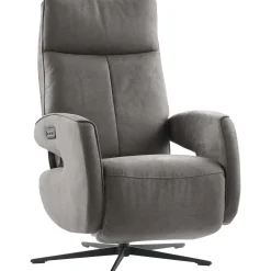 Relaxfauteuil Niland elektrisch medium microleder grijs