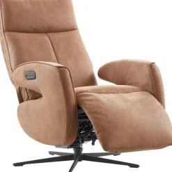 Relaxfauteuil Niland elektrisch medium microleder bruin