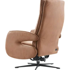 Relaxfauteuil Niland elektrisch medium microleder bruin