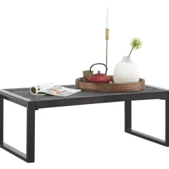 Salontafel Newhaven zwart mangohout 110x60 cm rechthoekig