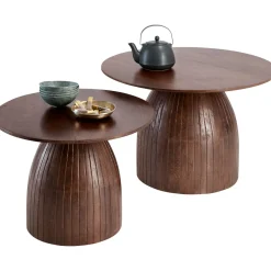Salontafelset Aboni mangohout 70 en 55 cm rond