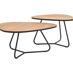 Salontafelset Budrio lichtbruin 71 en 86 cm lichtbruin organisch