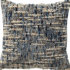 Sierkussen Westray 45x45 cm wit met blauw