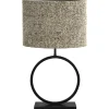 Tafellamp Alviano zwart met grijze kap