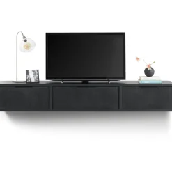 TV-meubel Verdio zwevend 206 cm zwart