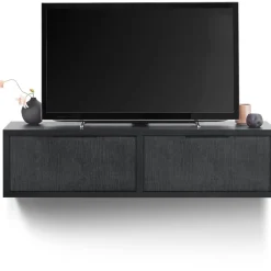 TV-meubel Verdio zwevend 127 cm zwart