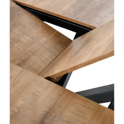 Uitschuifbare eettafel Caltana 130/170 cm rond lichtbruin