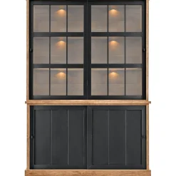 Vitrinekast Ladonia 210x143x050 cm 4 schuifdeuren