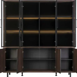 Vitrinekast Tenino 200x183x45 cm bruin