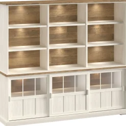 Wandmeubel Eldora 210x233x50 cm 3 glazen schuifdeuren