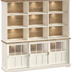 Wandmeubel Eldora 210x209x50 cm 3 glazen schuifdeuren