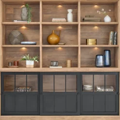 Wandmeubel Ladonia 210x209x50 cm 3 schuifdeuren