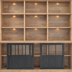 Wandmeubel Ladonia 210x209x50 cm 3 schuifdeuren