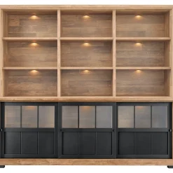 Wandmeubel Ladonia 210x233x50 cm 3 glazen deuren